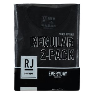 RJ EVERYDAY ROTTERDAM 2-PACK HEREN RONDE HALS T-SHIRT - ZWART