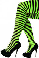 Zwart - groen gestreepte panty