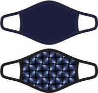 Heren mondkapje Strokes/Donkerblauw