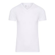 RJ PURE COLOR Heren shirt met V-Hals - Wit