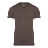RJ PURE COLOR Heren shirt met V-Hals - Bruin