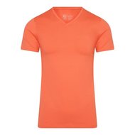 RJ PURE COLOR Heren shirt met V-Hals - Koraal