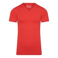 RJ PURE COLOR Heren shirt met V-Hals - Rood